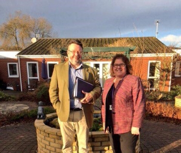 Cllr Barry Lewis and Cllr Jean Wharmby on a recent visit to Hazelwood Care Home